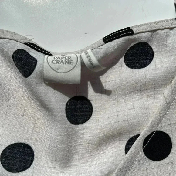 Paper crane polka dot bottom tie tank size large - Picture 3 of 4
